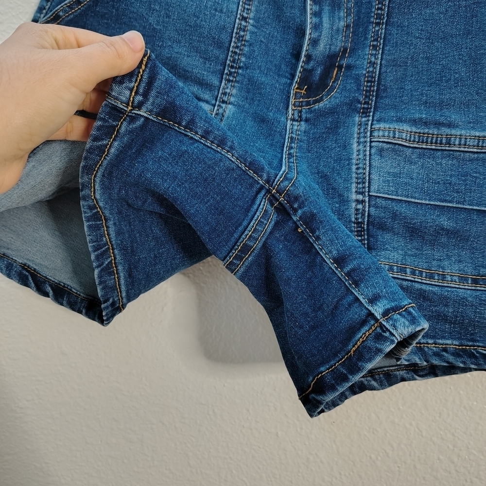 BLEU Women's Blue Denim Shorts Sz 4 Slash Pockets High Rise Stretch - Picture 6 of 9